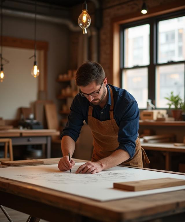 Artisans at work in the Brooklyn studio